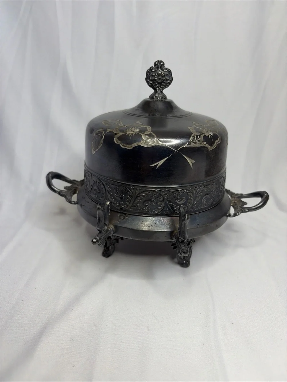Antique Victorian Silver-Plated Domed Butter Dish Royal Mfg Co